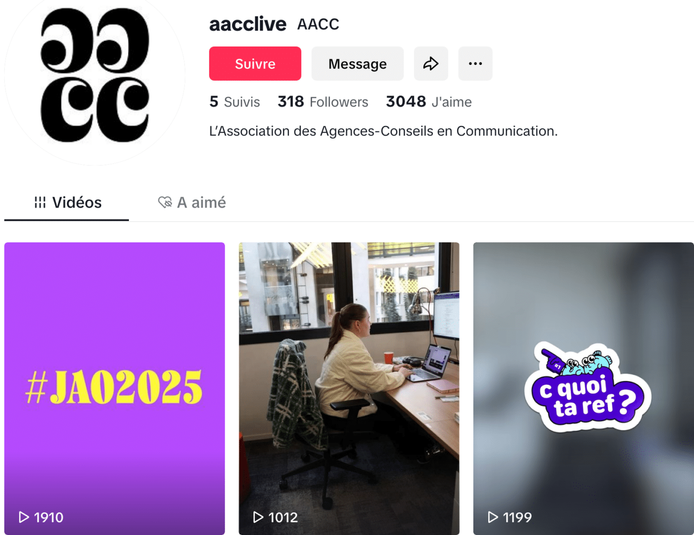 Illustration du compte tiktok aacc