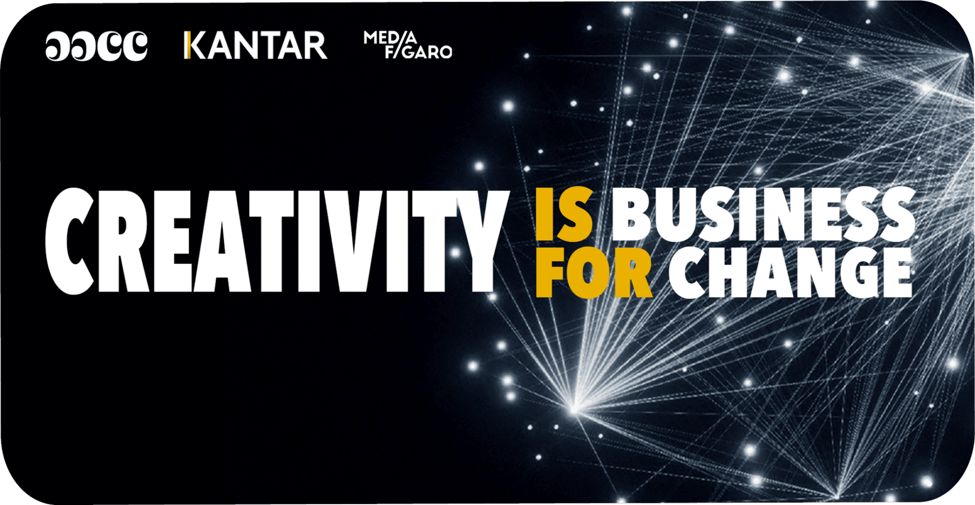 Logo Creativity is business sur fond noir